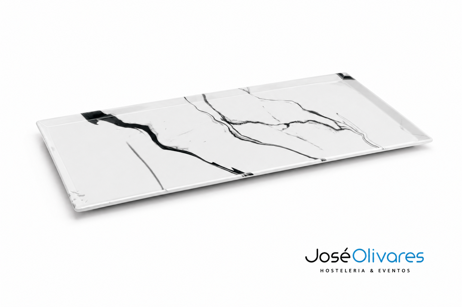 Bandeja Melamina Rectangular de 50 x 24 Cm Marmol